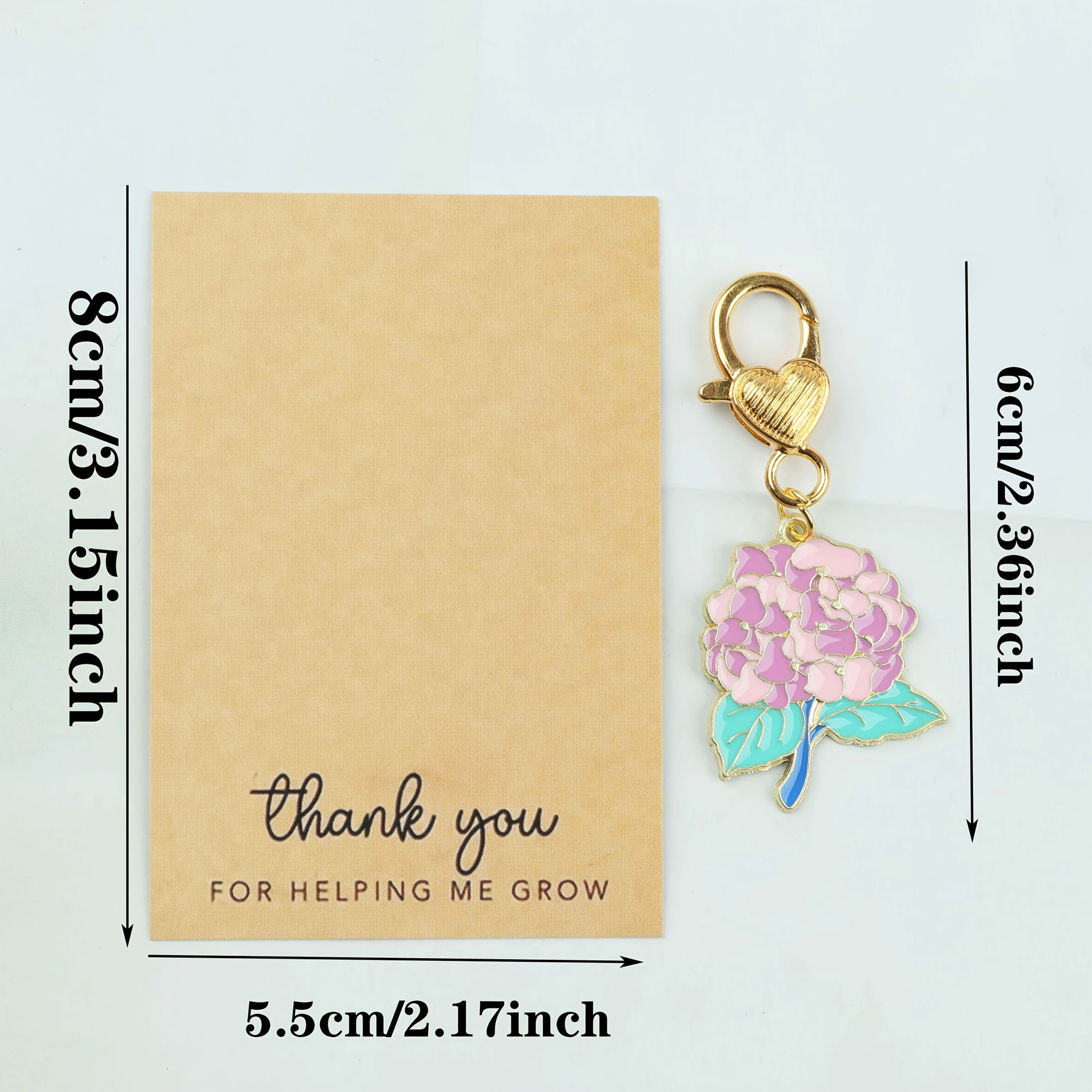 5/10pcs Bouquet Flower Keychain Set with Thank You Card, Cherry Blossom Peony Sunflower Design, Creative Gift for Couples Birthd