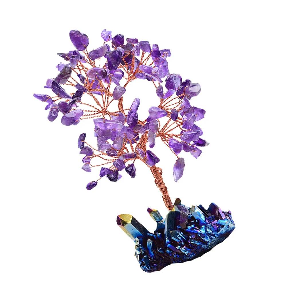 

Purple Natural Quartz Simulated Tree Home Decoration Tabletop Creative Craft Crystal Adornment Ornament