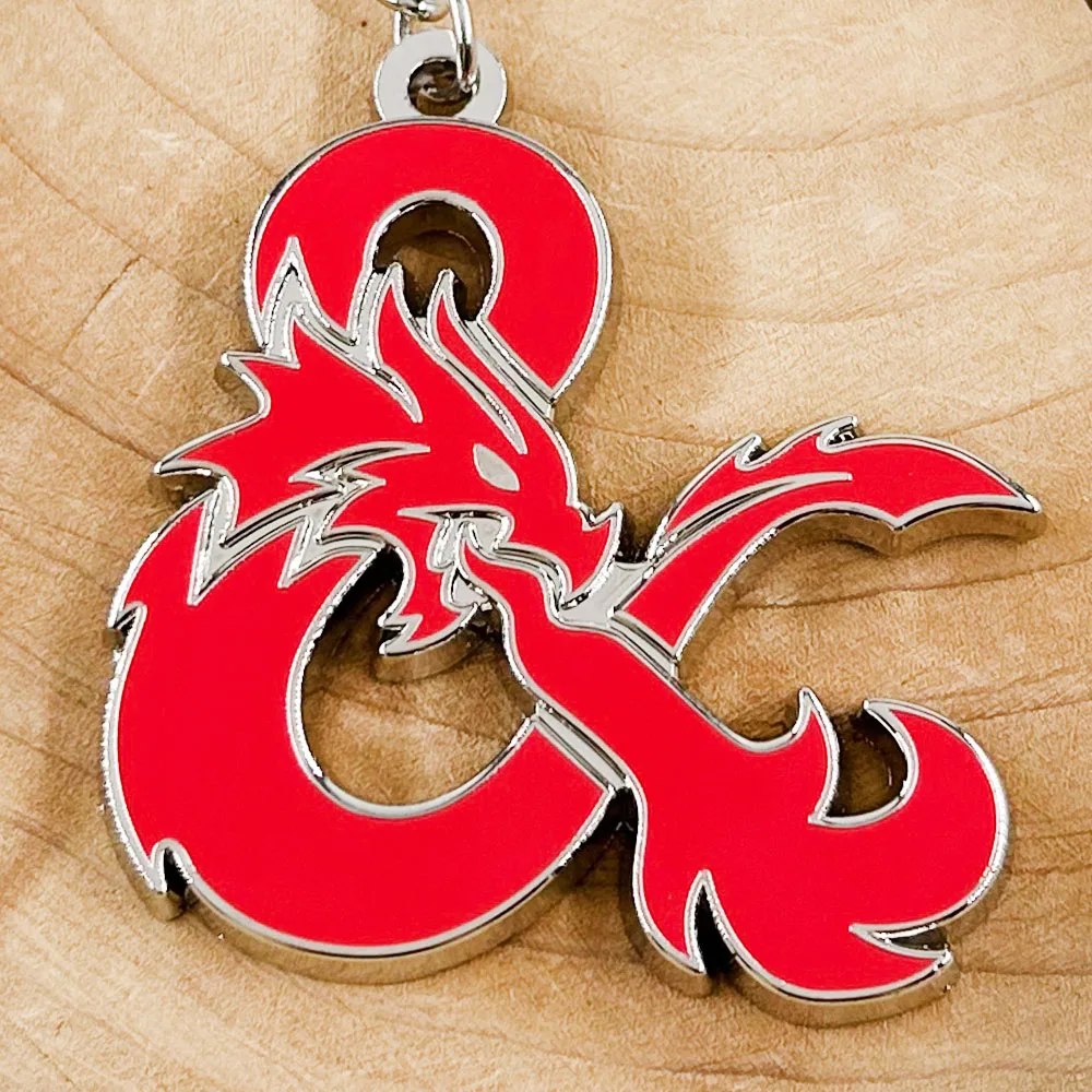DnD Dragon Logo Keychain RPG Game Peripheral Key Ring Gamer Collect Souvenirs Pendant