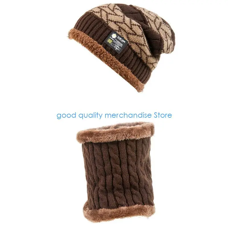 Y5JD الشتاء قبعة الرقبة أدفأ الرجال الصوف بطانة لتدفئة الرأس Skullies قبعة صغيرة الرقبة وا