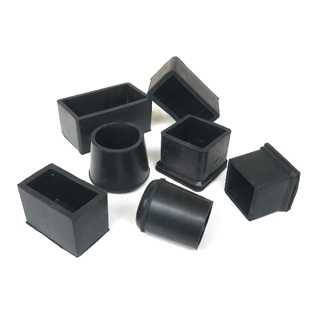2-100 pièces pieds en caoutchouc antidérapants noirs coussinets de chaise pieds de meubles ronds/carrés pieds de Table capuchons de couverture anti-rayures 10-50mm