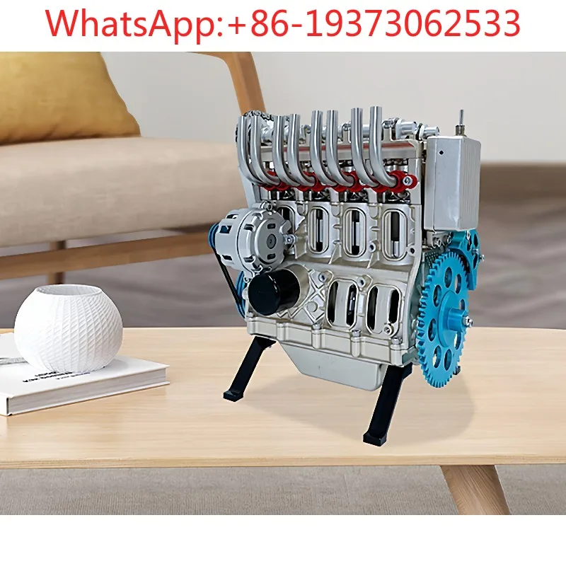 Micro Engine Metal Assembled Model Saturn Culture Assembled Inline Four Cylinder Electric Mini Engine Toy