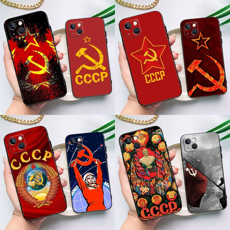 Soviet Union USSR CCCP Flag Case on For iPhone 11 12 13 Pro Max Mini X XR XS Max 6 7 8 Plus SE 2020 Phone Back Cover