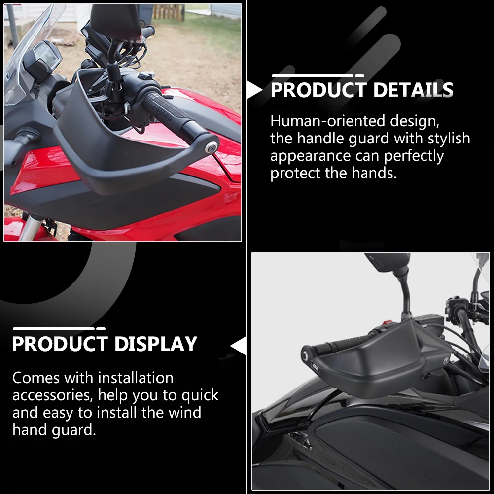 

1 Pair Practical Abs Steel Motorcycle Hand Guards Stylish Handlebar Windshield Protection Accessories