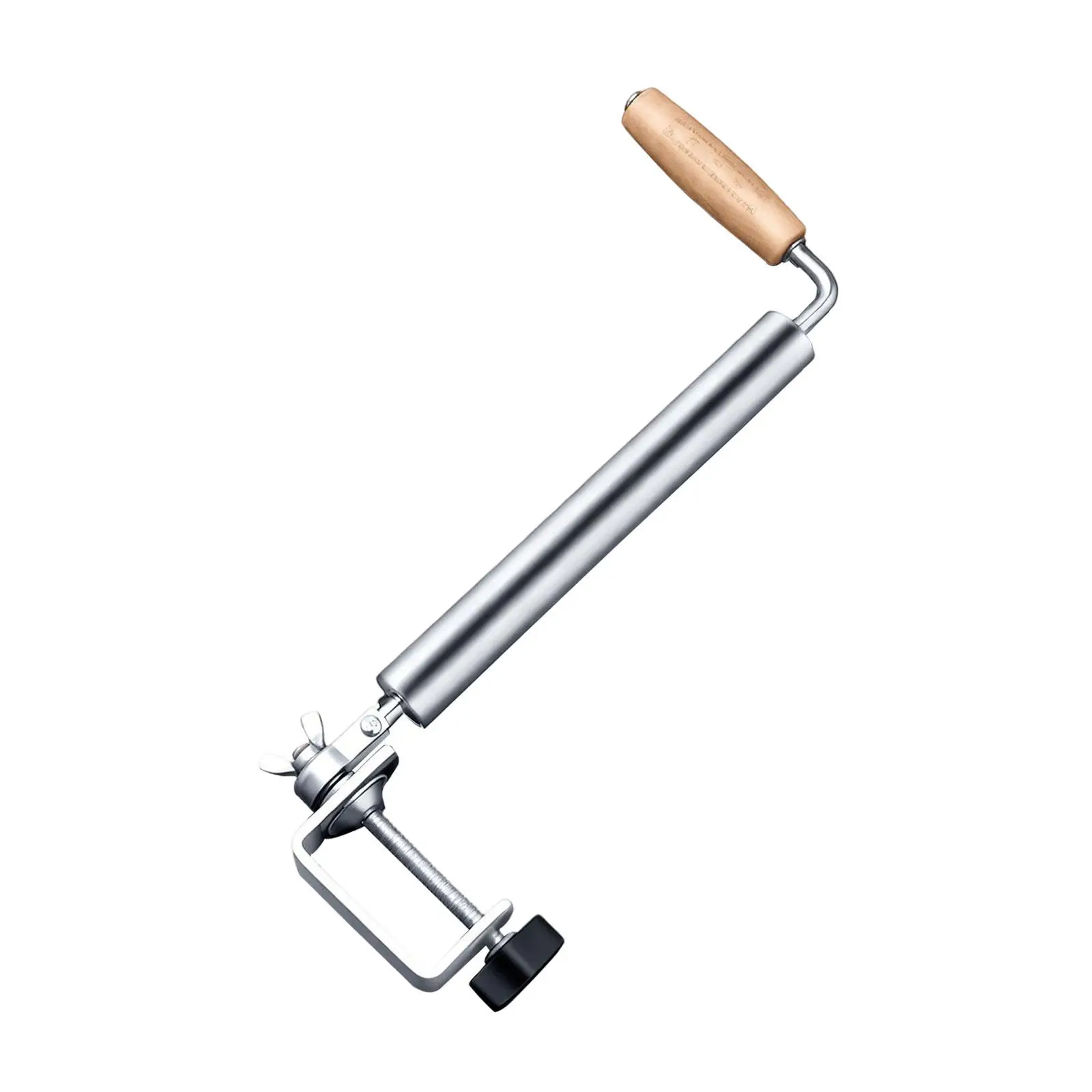 Dough Rolling Pin with Wooden Handle Adjustable Stainless Steel Roller Kitchen Baking Accessory for Pie Pastry Noodles