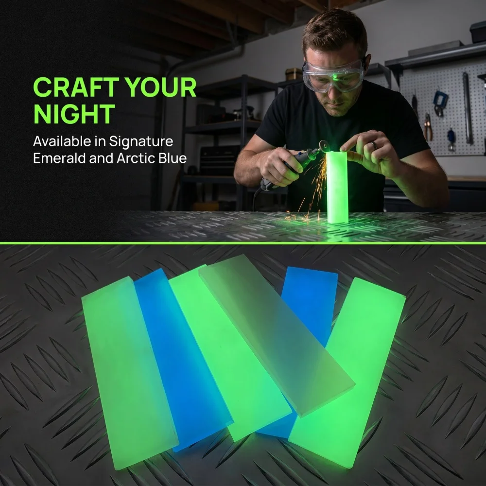Handmade Knife Handle Composite Material Phosphorescent Resin Sheet DIY Phosphorescent Knife Handle Light-emitting Panel