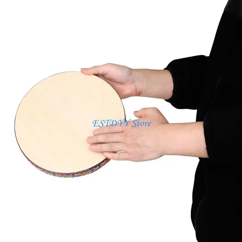 

G6DE деревянный барабан ручной барабан бубны 10 дюймов барабан образовательный инструмент игрушка-барабан для детей ударный