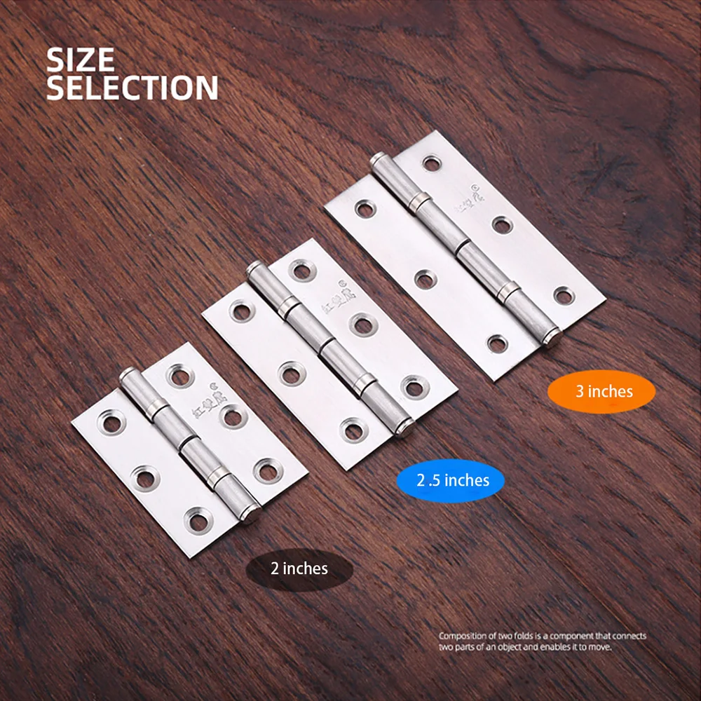 2Pcs 2/2.5/3 inch Stainless Steel Hinge Cabinet Doors Windows Wooden Box Furniture Flat Hinge