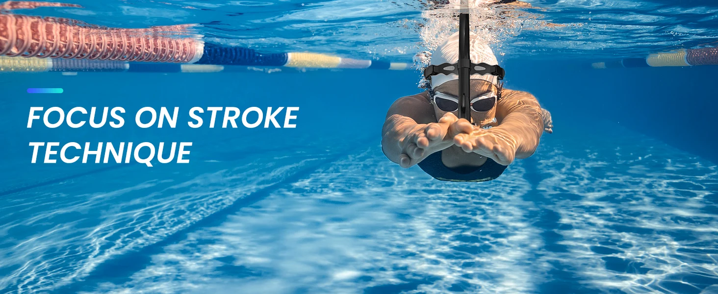 Silikon-Schwimmschnorchel mit mittig angebrachtem Mundstück und Einweg-Entlüftungsventil für Beckenschwimmen und Training – Detail 3