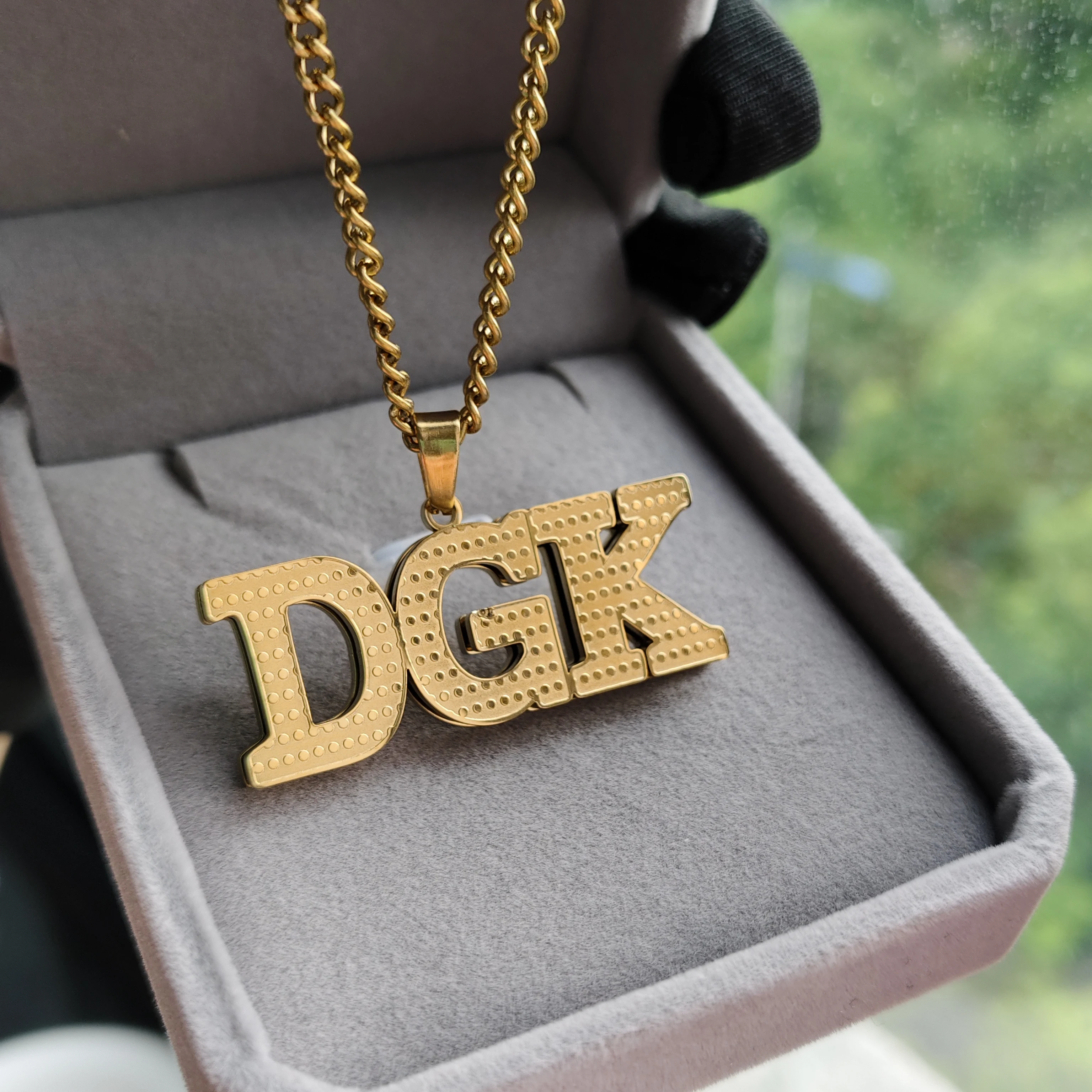 

DHQH Hot-sale Pendant Customized Name Necklace Personalized 3D Double Plate Two Color Necklace Personalized Jewelry Nameplate