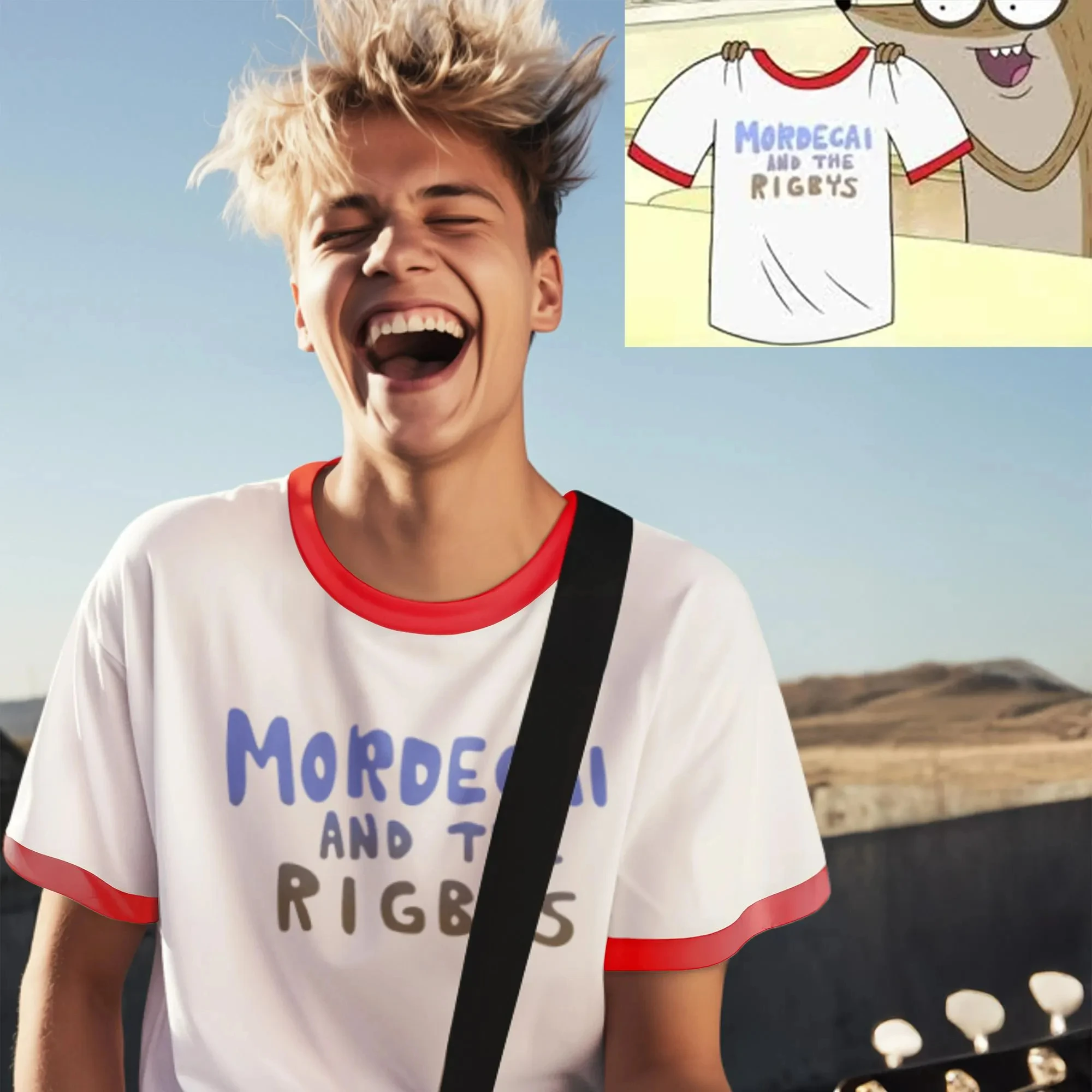 Mordecai und die Rigbys Ringer T-Shirt TV-Serie Grafik-T-Shirt Lustige TV-Show Cartoon Unisex Cosplay T-Shirt Streetwear Damenbekleidung – Detail 3
