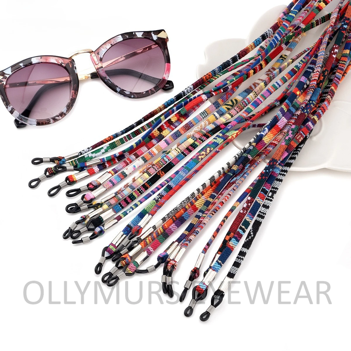 

OLLYMURS Bohemian Style Glasses Chain Hot-Selling Multi-Color Glasses Strap Hanging Strap Ethnic Style Glasses Anti-Lost Strap