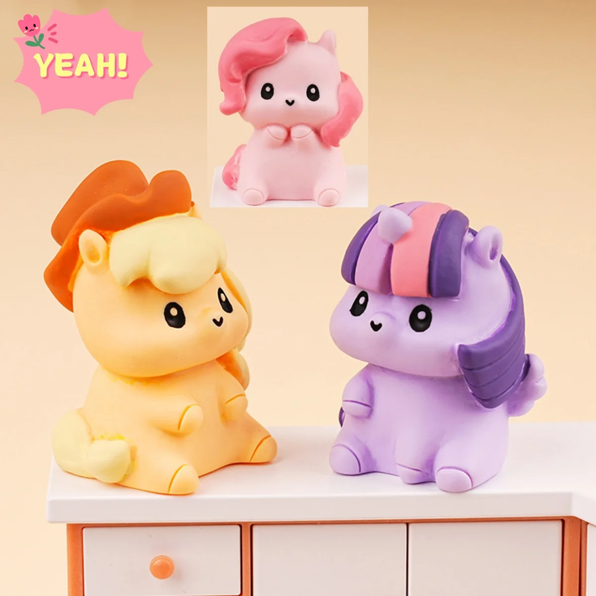 

Little Pony, cartoon doll, resin, ornaments, desktop decoration, car ornaments, figure toys, dolls, decor desk , birthday gift,