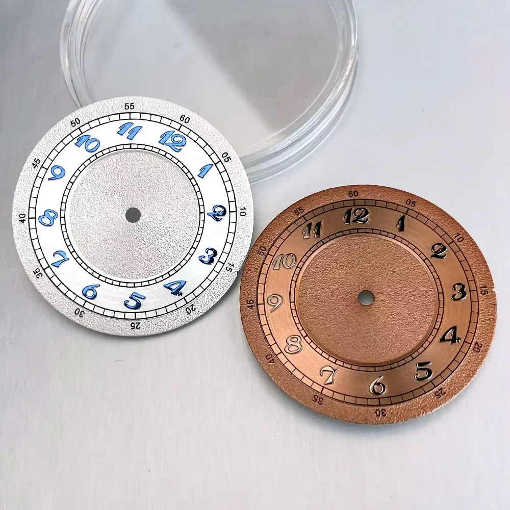 Tandorio New Matte 33.5mm White Rose Blue Watch Hands Arabic Numerals Men Watch Case For NH35 NH36 NH38 ETA2824 PT5000 Movement