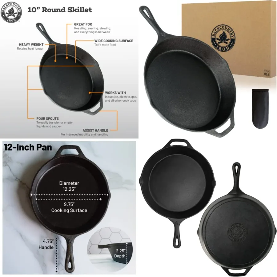 

Round Large Pre-Seasoned Cast Iron Skillet