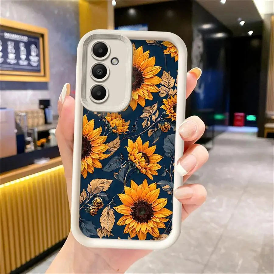 Etui na telefon Cartoon Sunflower do Samsung Galaxy A51 A15 A25 A53 A55 A52s A52 A54 A72 A35 Soft Shell A71 A73