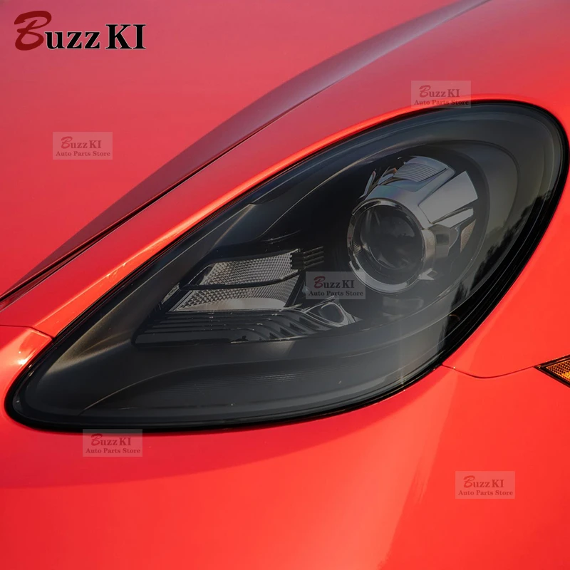 For Porsche 718 Boxster Cayman GTS Car Headlight Protective Film Taillight Smoked Black Tint Wrap Transparent TPU Sticker