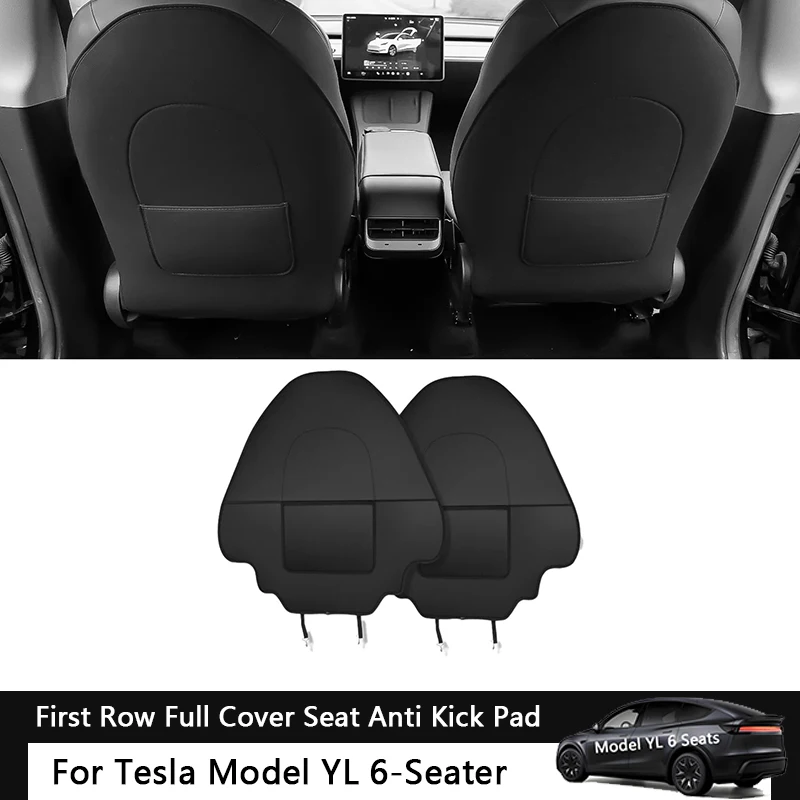 Autositz-Rückenschutz gegen Tritte für Tesla Model YL 6-Sitzer, Leder-Vollschutz gegen Kratzer, Auto-Zubehör – Detail 8