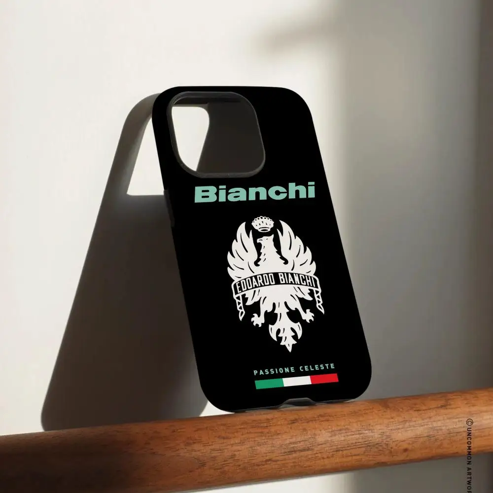 Marca de luxo b-bianchi-s caso de telefone para iphone 17 16 15 14 13 12 pro max plus brilhante hd dupla camada líquido casca dura