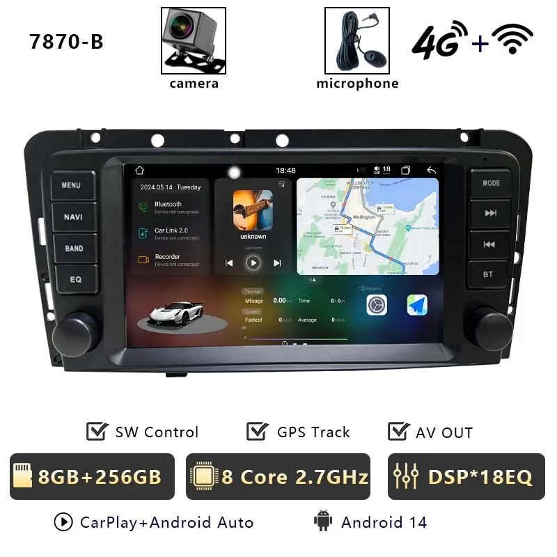 CHSTEK Autoradio Carplay Android 13 Voor Volvo XC70 V70 S60 S40 V40 2005 2006 2007 2008 2009 Multimedia Stereo Navigatie WIFI 4G