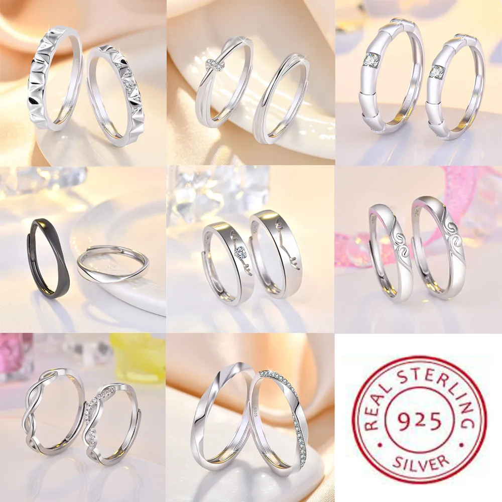 Ring in Argento 925 Fedine: La Scelta Perfetta per Anelli Regolabili di Coppia per Matrimonio e Occasioni Speciali