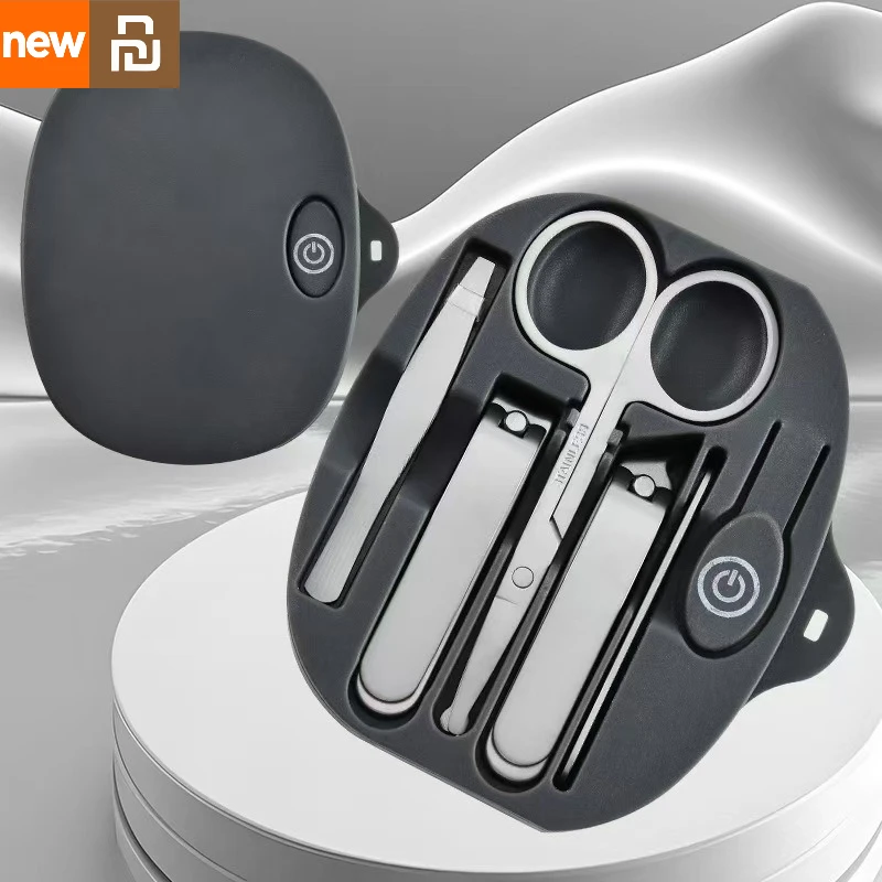 Xiami Youpin Премиум-набор кусачек для ногтей из нержавеющей стали, 5 шт., портативный маникюрный набор Mijia, ножницы для ногтей, пилочка для ухода за ногтями