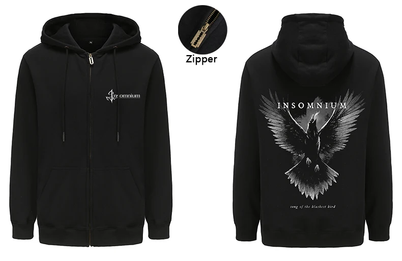 

Scandinavia INSOMNIUM Hoodie Sweatshirts Mens Fashion Long Sleeve zipper Hoody Tops Harajuku Streetwear Hiphop zip-up Hooded