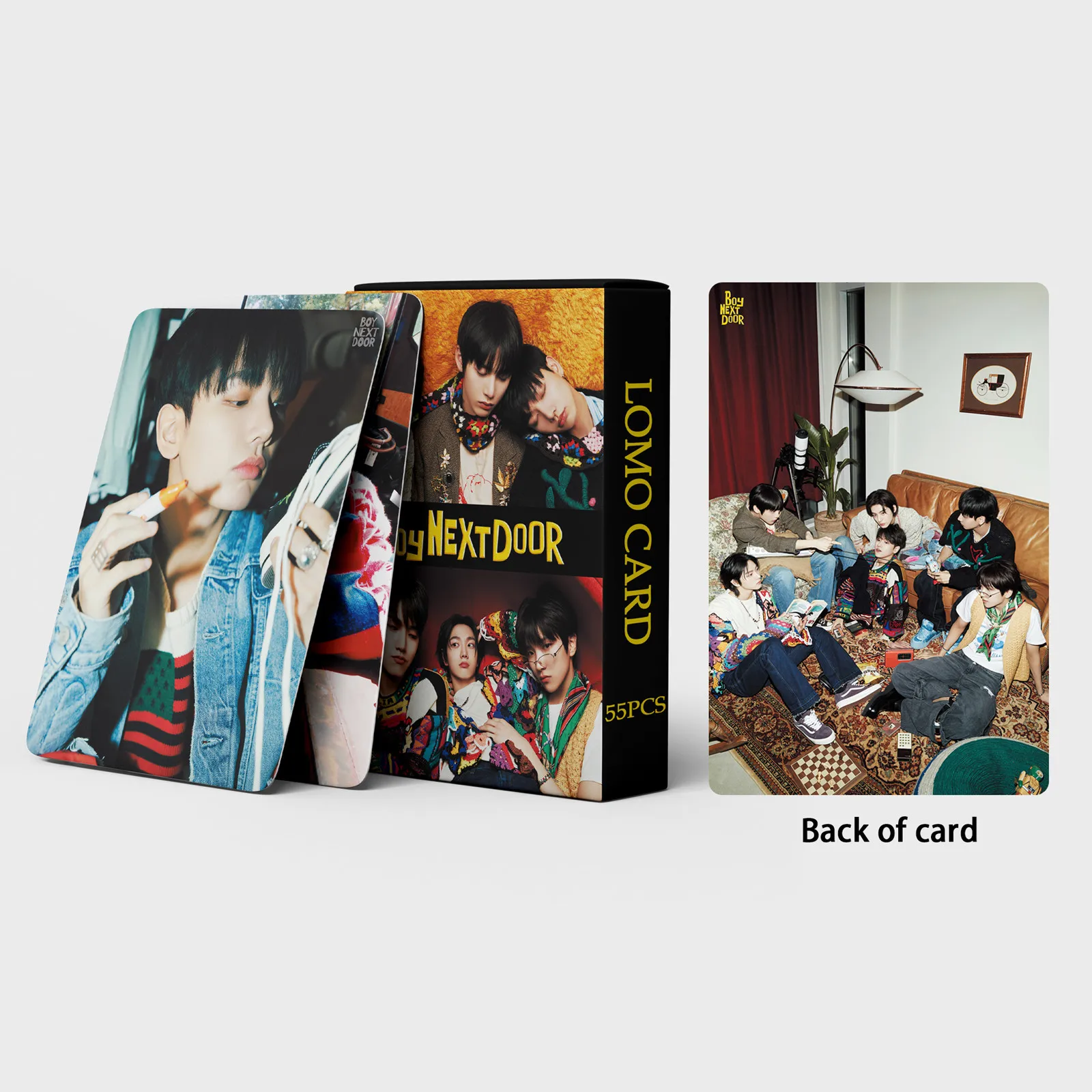 

KPOP BOY NEXT DOOR Album WHO! Concept Photocards Boxed 55pcs LOMO Cards LEEHAN WOONHAK TAESAN BOYNEXTDOOR Fans Gifts