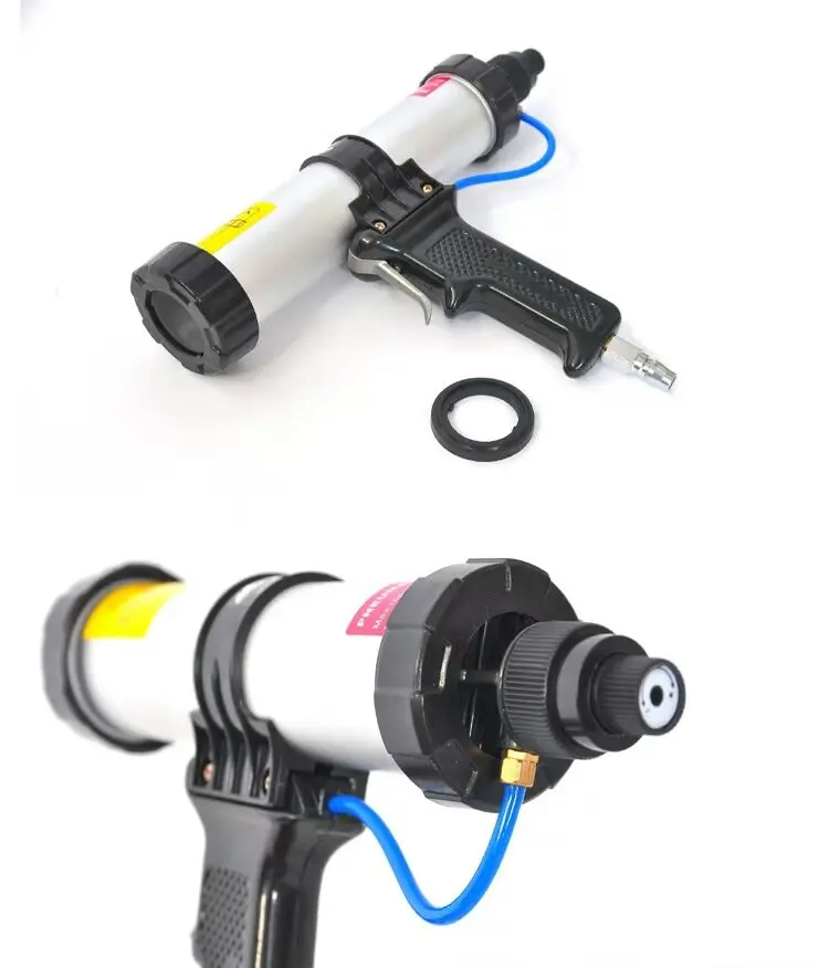 15-Inch Glass Glue Applicator 600ml Intestinal Pneumatic Caulking Tool 20.3oz Silicone Sealed Pneumatic Caulking Tool