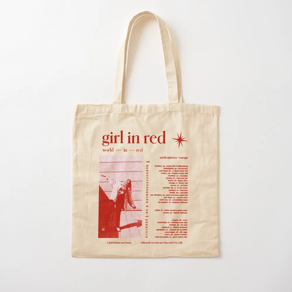 girl in red world in red tour Tote Bag