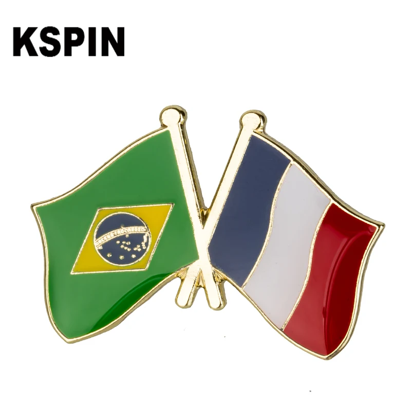 Brazil Flag Lapel Pin Badges For Clothes In Patches Rozety Papierowe Icon Backpack KS-0187