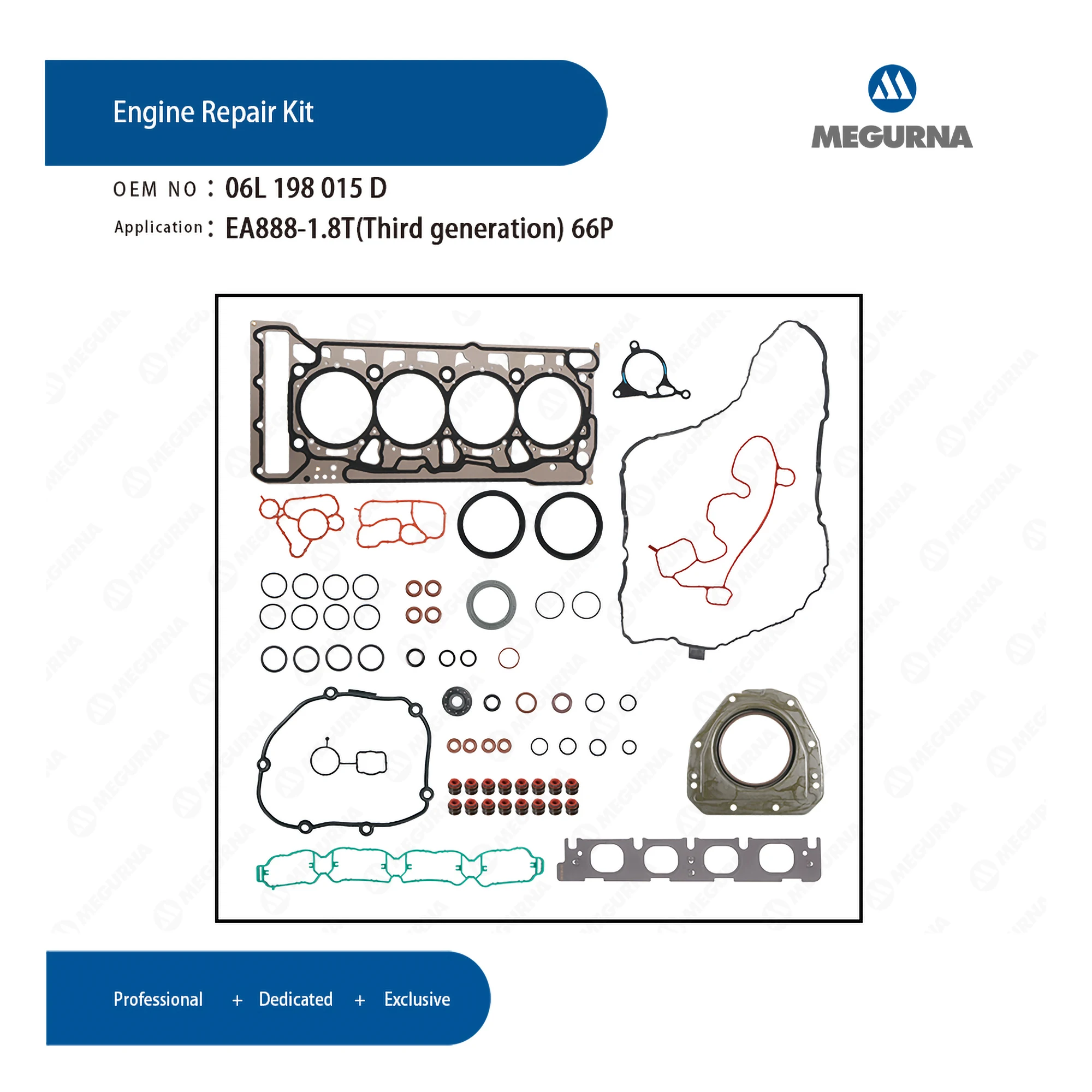 

EA888 Gen3 Engine Rebuild Cylinder Head Full Gasket set Repair Kit 1.8T Gas for AUDI A3 VW Lamando Magotan Passat Tiguan Touran