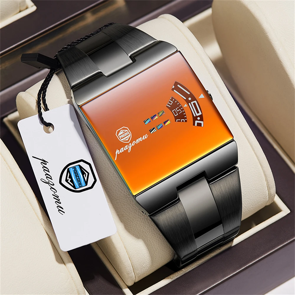 

PAAZOMU Original Luxury Men Quartz Watch Waterproof Luminous Wristwatch Stainless Steel Man Fashion Sport Men Watches+ Box Reloj