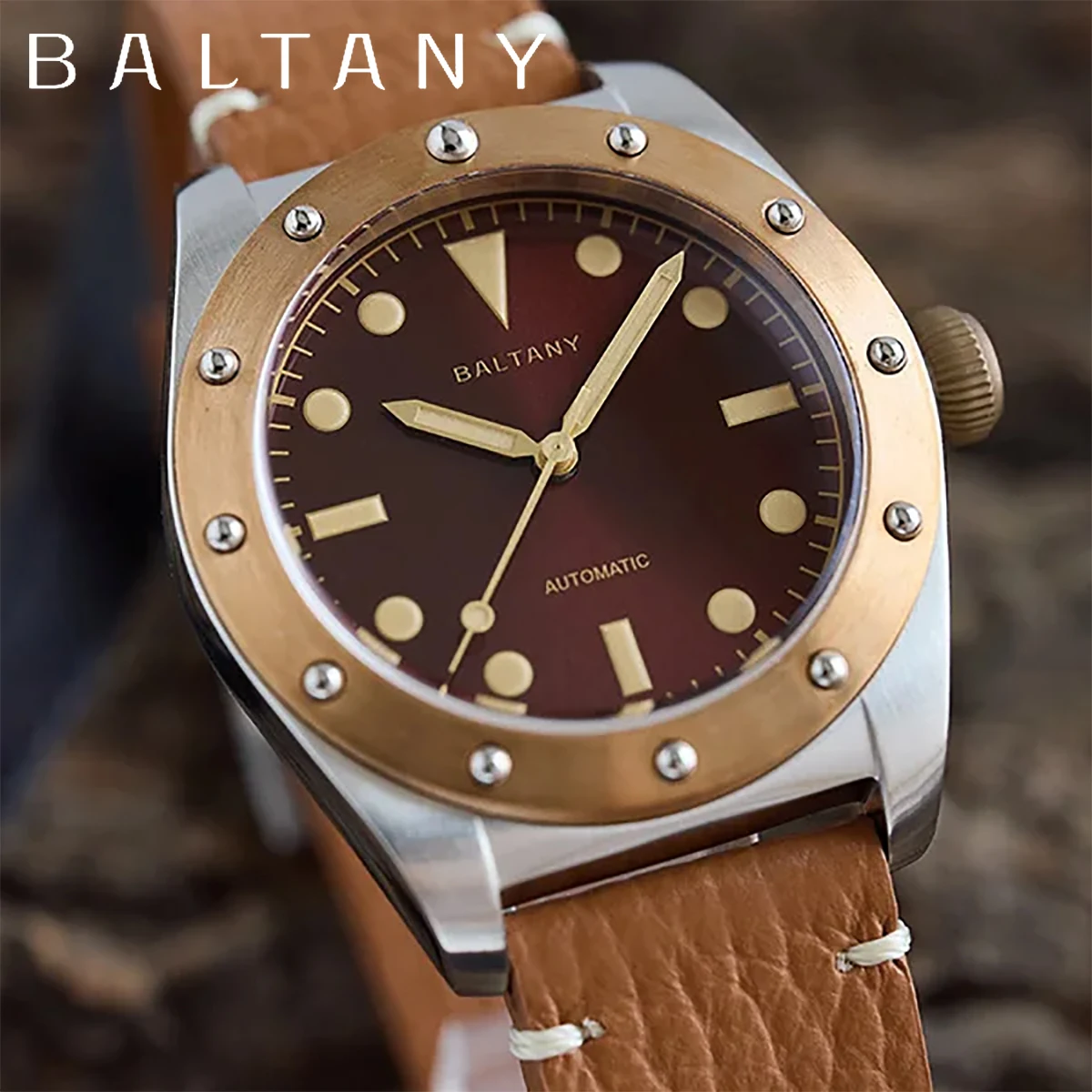 Baltany Sailing Series 2024 New Nh38 Men\'s Automatic Mechanical Watch Bronze Waterproof 20Bar Luxury Sapphire Retro Luminous C3