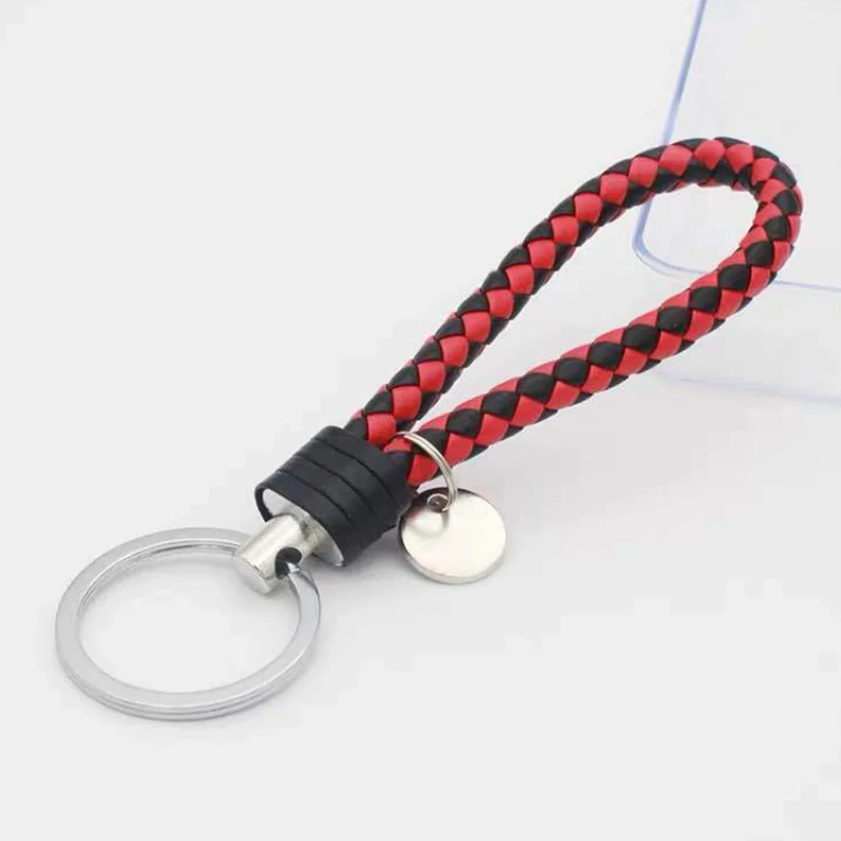 1Pcs Multicolor Handmade Braided Leather Cord Keychain Fashion Wrist Rope Key Ring Party Gift Small Jewelry