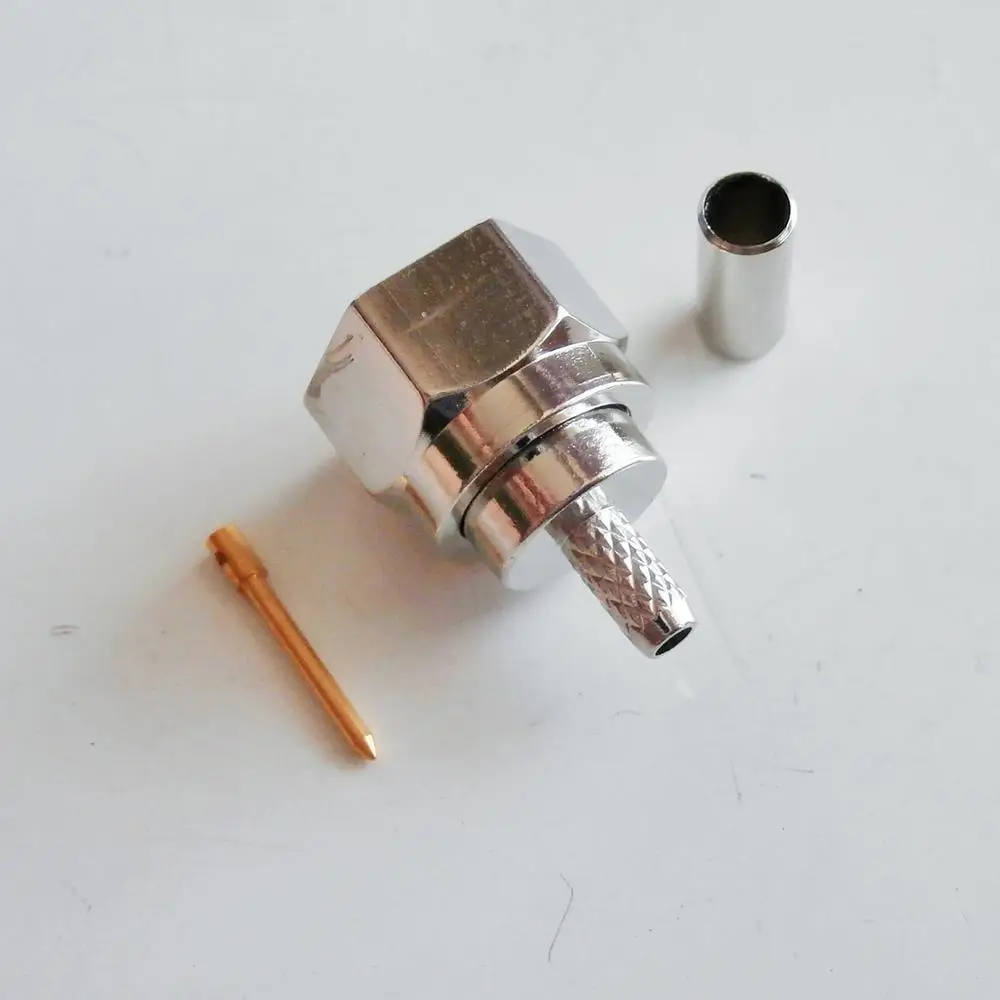 

RF Coax Connector Socket F Male Crimp for RG316 RG174 RG179 LMR100 RF Coaxial cable Nickel Plated Brass PTFE Wire