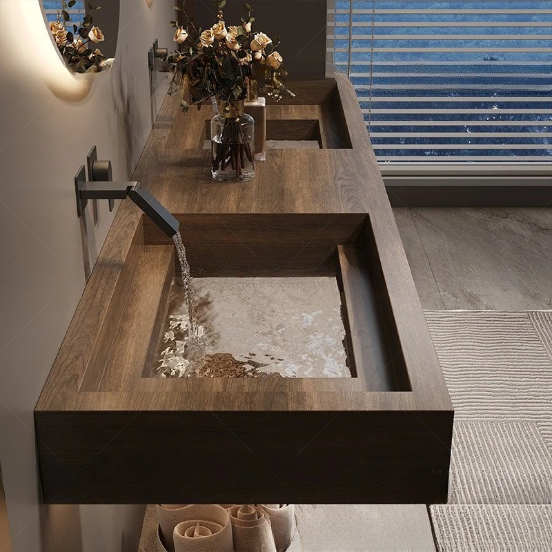 

Slate transparent glass bottom can washbasin Internet celebrity light luxury high-end bathroom washbasin hotel