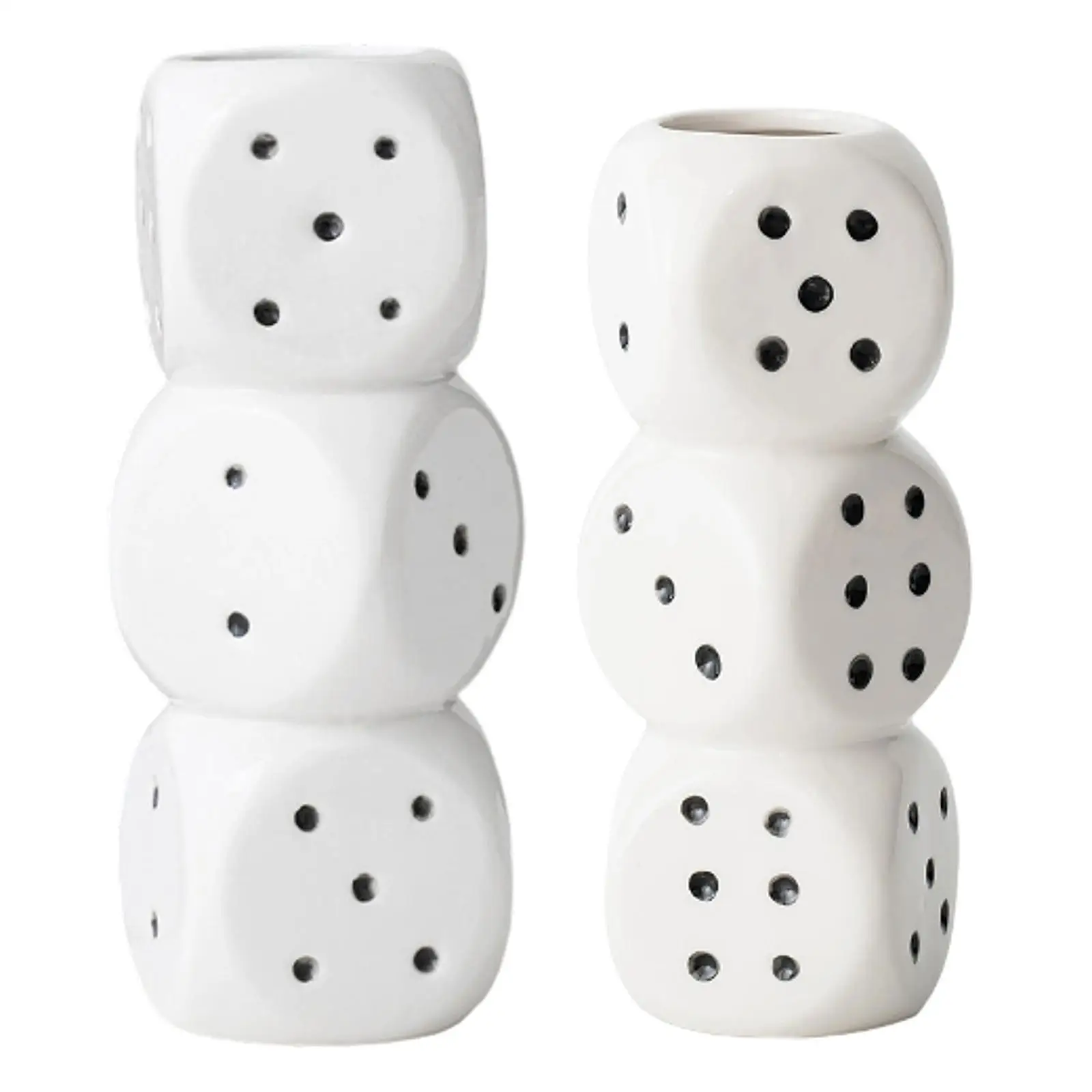 

Ceramic Vase for Dry Fresh Flower Housewarming Gift Desk Ornament Dice Vase for Desktop Bookshelf Office Living Room Balcony