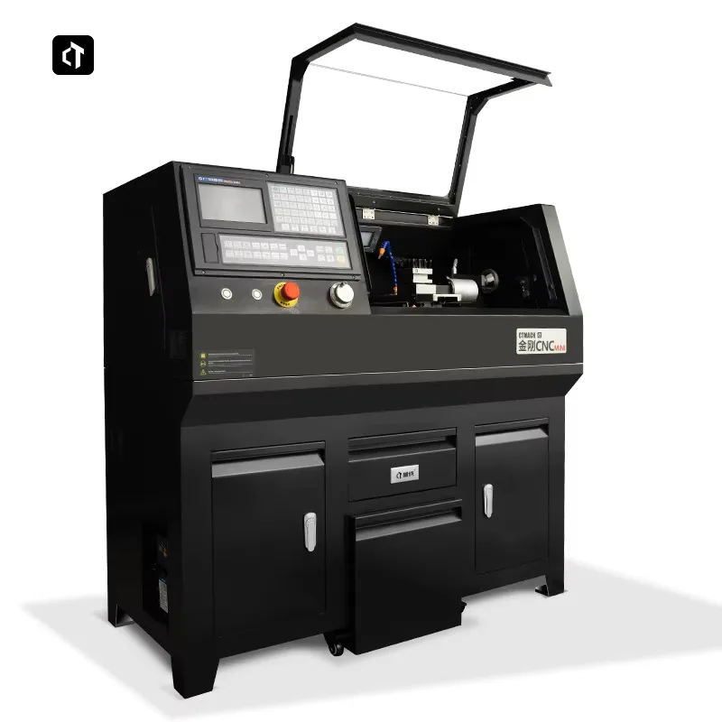 Ctcnc21c مخرطة CNC صغيرة تحول باستخدام الحاسب الآلي مع وحدة تحكم GSK Cnc210 للتدريب والتعليم