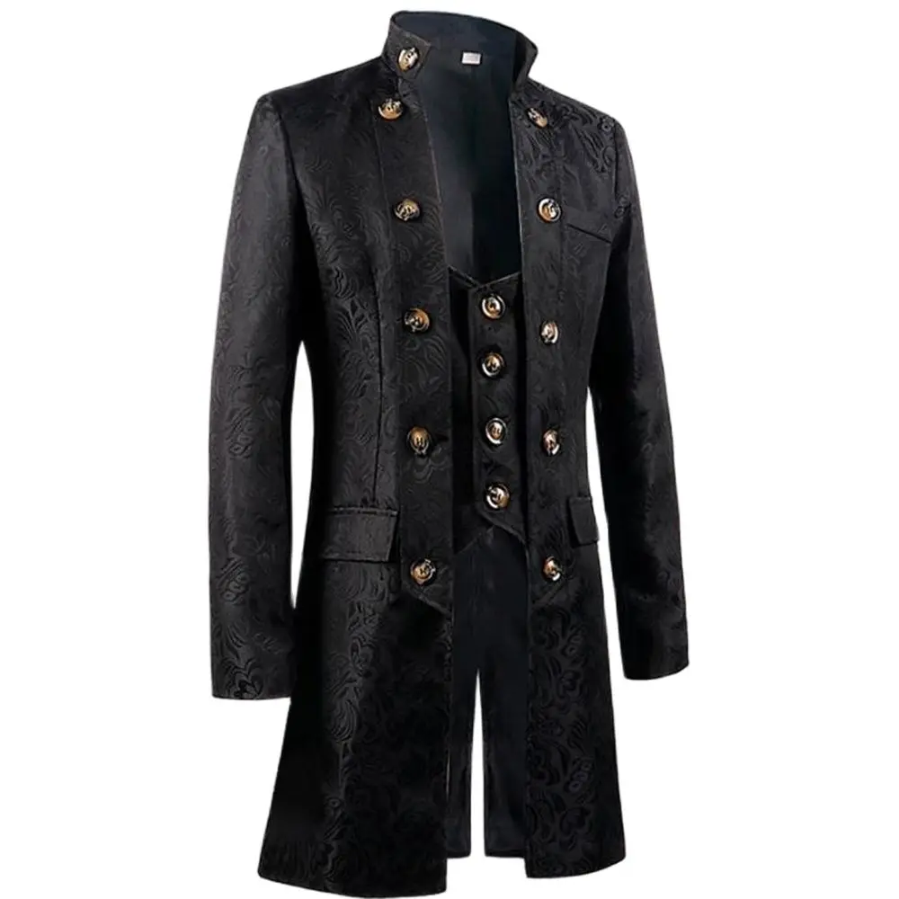 

Steampunk Trench Coat Frock Outwear Vintage Prince Overcoat Medieval Renaissance Jacket Cosplay Costume Men Victoria Edwardian