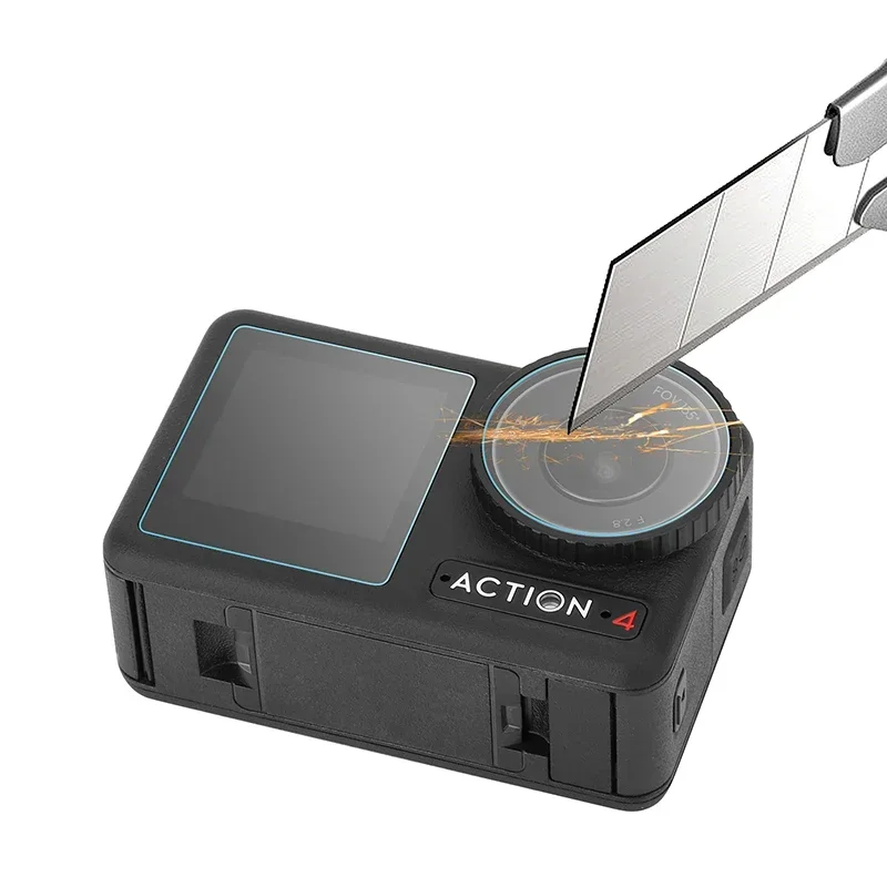 6 в 1 комплект, защитная пленка из закаленного стекла для экрана объектива, пленка для экрана Hd дисплея для DJI Osmo Action 4, аксессуары для камеры