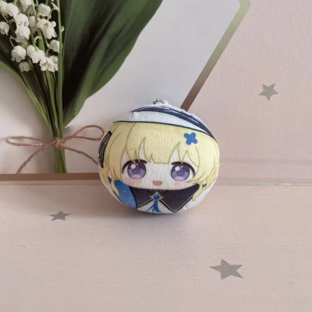 Game Wuthering Waves Cartoon Cute Phoebe Plush Round Keychain Ornaments Student Backpack Pendant Hanging Accessories Fans Gifts