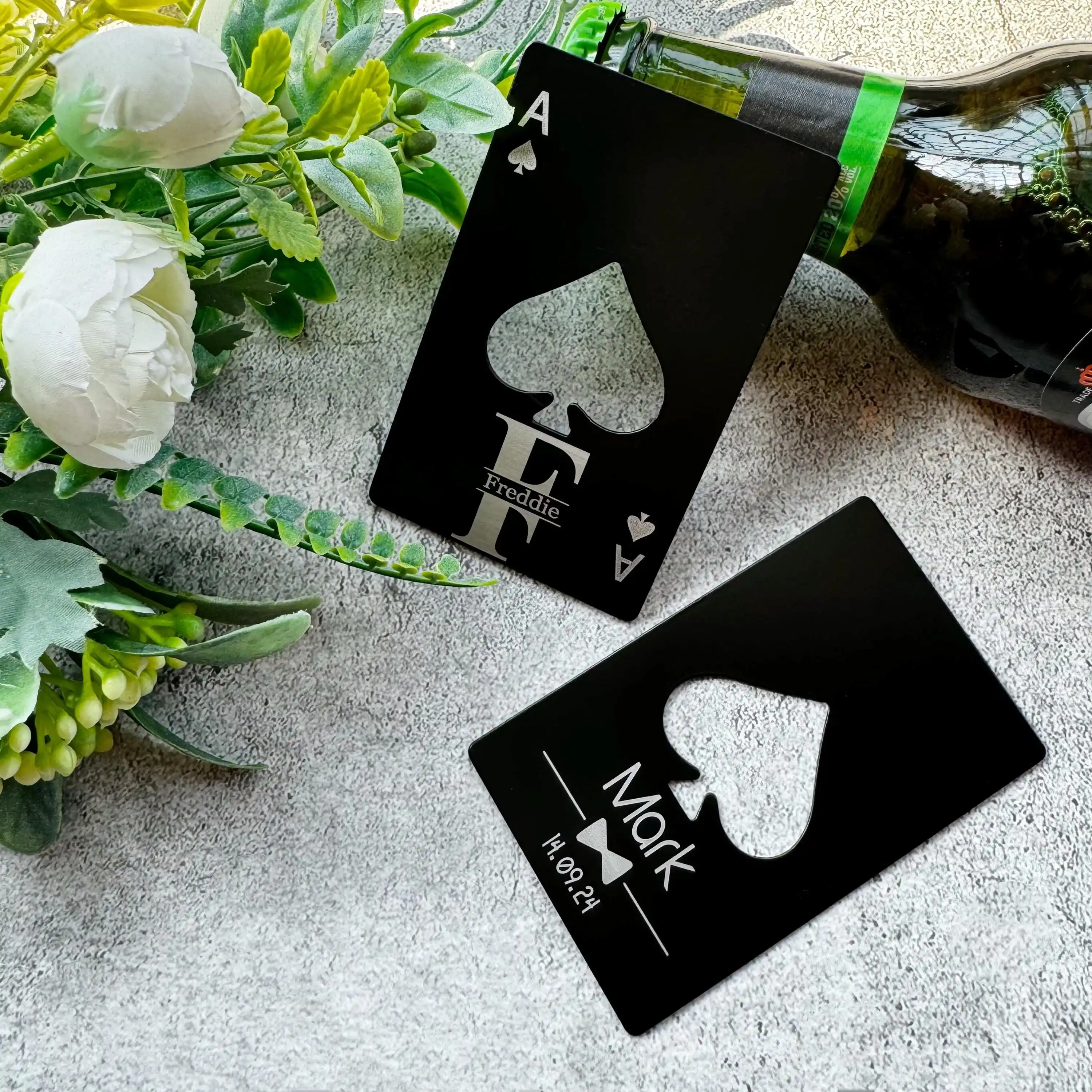 

10/30/50pcs Personalized Ace Of Spades Portable Bottle Opener Custom Birthday Wedding Party Private Gifts Best Man Groom Gifts