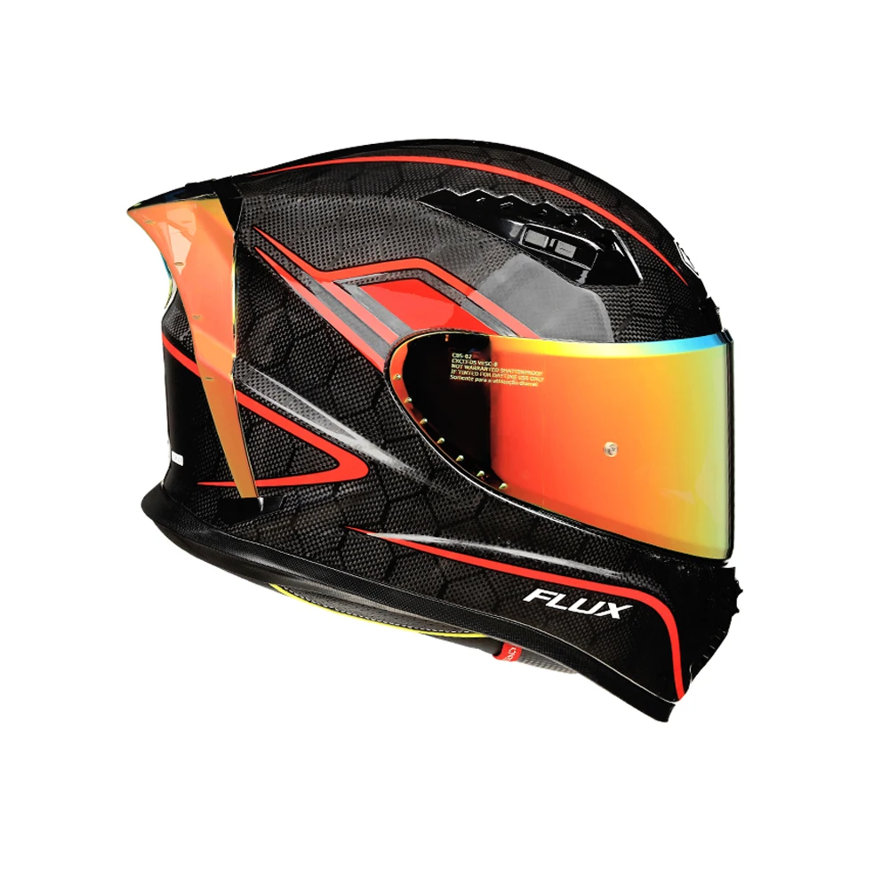 

FLUX FA602 Мотоциклетный шлем из углеродного волокна с рисунком дракона 3C Мужской и женский гоночный полнолицевой шлем с защитой от запотевания