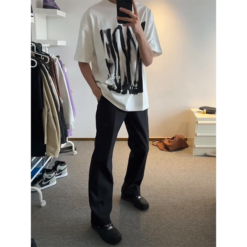 

Мужские брюки Neapolitan Bla Bell Bot прямого кроя, облегающие, в американском стиле, повседневные, молодежные, модные, из полиэфирного волокна