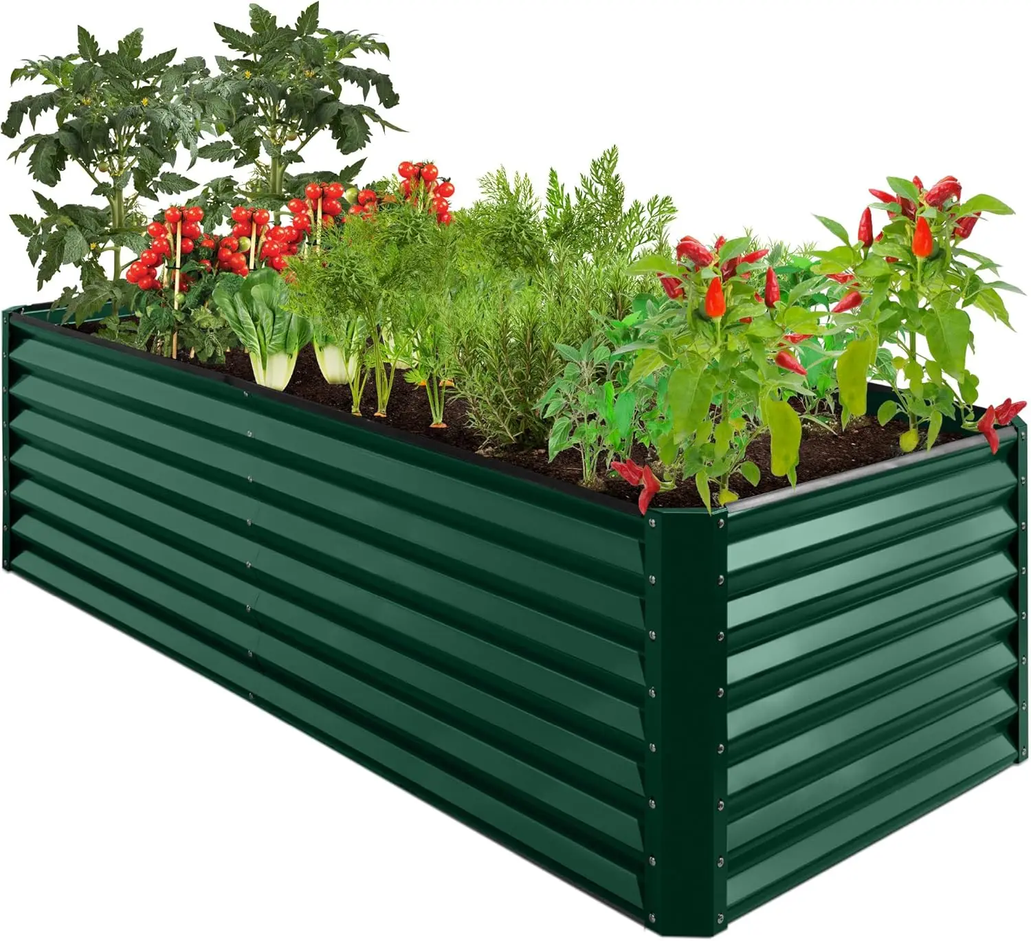 

8x4x2ft Metal Raised Garden Bed Planter Box for Plants, Vegetables, Flowers, Herbs
