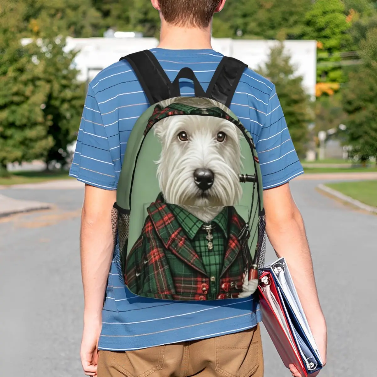 Scottish Terrier And Bagpipes Backpack Student BookBag Kids School Bag Laptop Shoulder Bags for Boys Girls