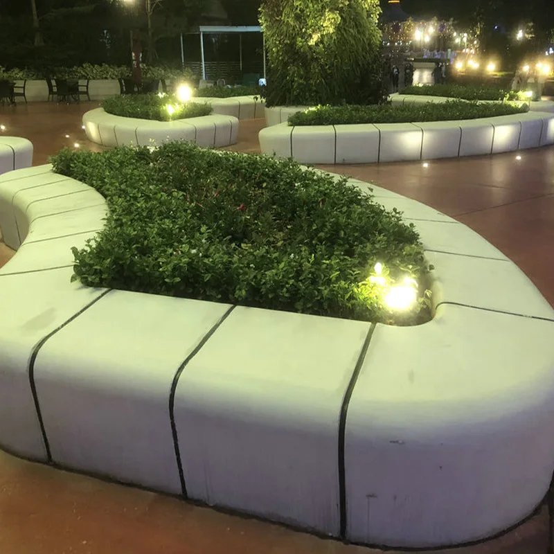 FRP tree pool seat outdoor park landscape shopping mall public rest curved creative FRP seat
