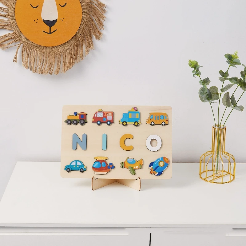 Montessori gepersonaliseerde houten puzzel aangepaste babynaam puzzelbord peuters educatieve vorm passend speelgoed aangepaste verjaardag