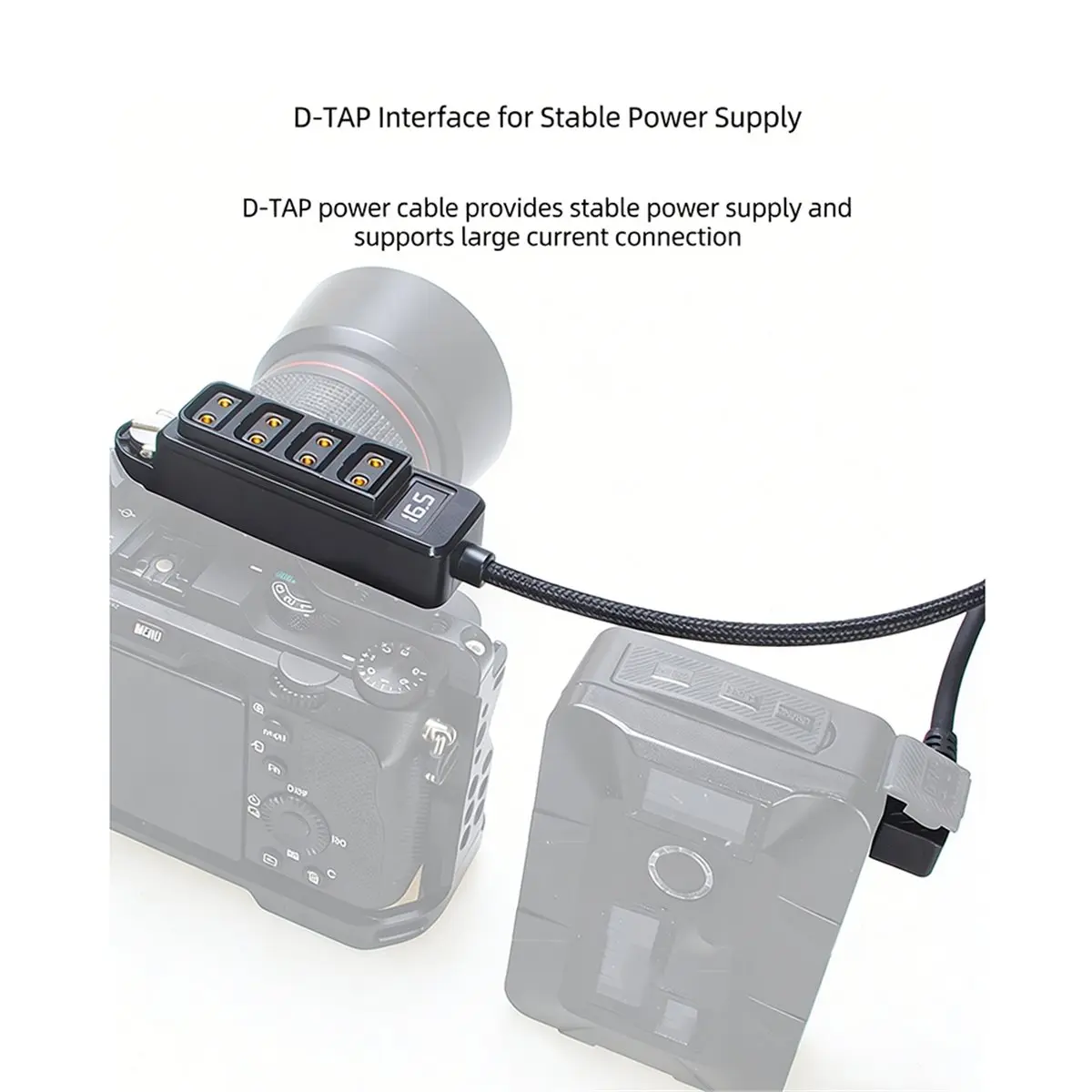 BIGSALE-D-Tap Splitter Cable 1 to 4 Port D-Tap Female Power Hub Adapter for V-Mount Camera Batteries P-Tap Power Supply